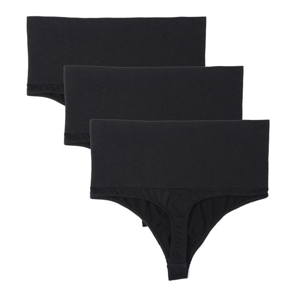 QRIC 3 Pack Women's Butt Lifting Sexy Thong Panties High Waist Tummy Control Shapewear Underwear Girdle S-3XL