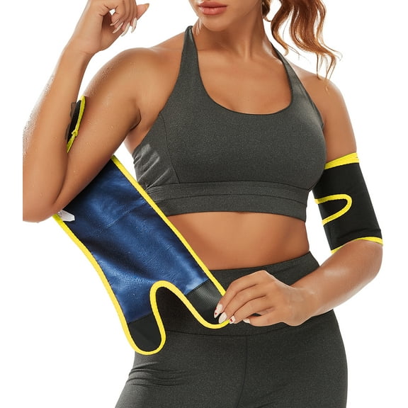 QRIC Arm Trimmers Sauna Sweat Arm Bands for Women 2 Pack Set Arm Shaper Wraps Arm Slimmer Arm Trainer Toner Sleeves for Sports Workout