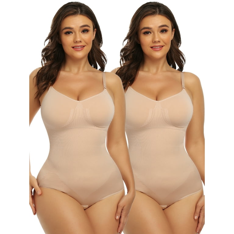QRIC Bodysuit for Women Tummy Control Shapewear Seamless Fajas Colombianas  Body Shaper Pack of 2 