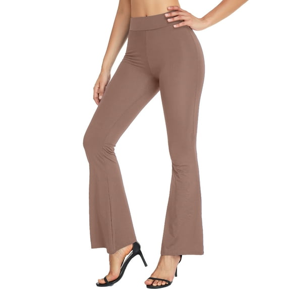 QRIC Bootcut Yoga Pants High Waisted Workout Pants for Women Bootleg Work Pants Dress Pants (S-XL)