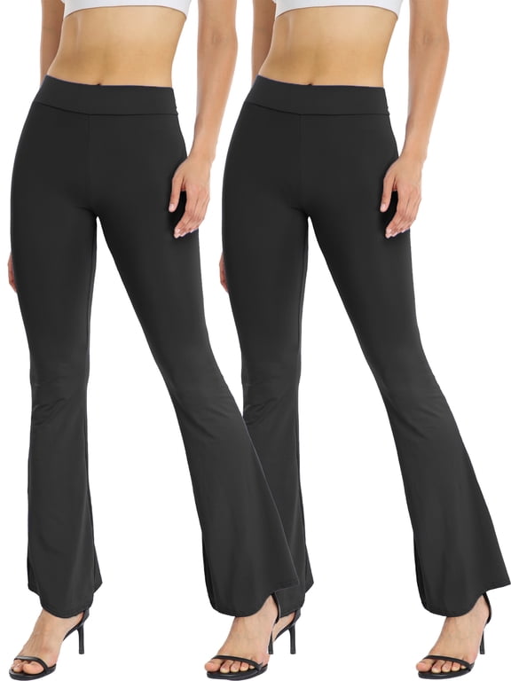 Bootcut Yoga Pants for Women High Waist Full-Length Workout Flare Leggings 2 Pack, S-XL
