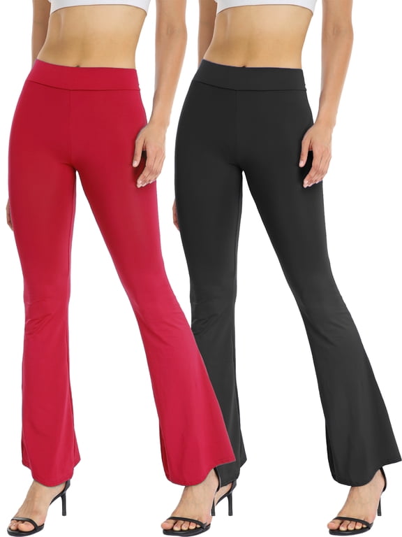 Bootcut Yoga Pants for Women High Waist Full-Length Workout Flare Leggings 2 Pack, S-XL