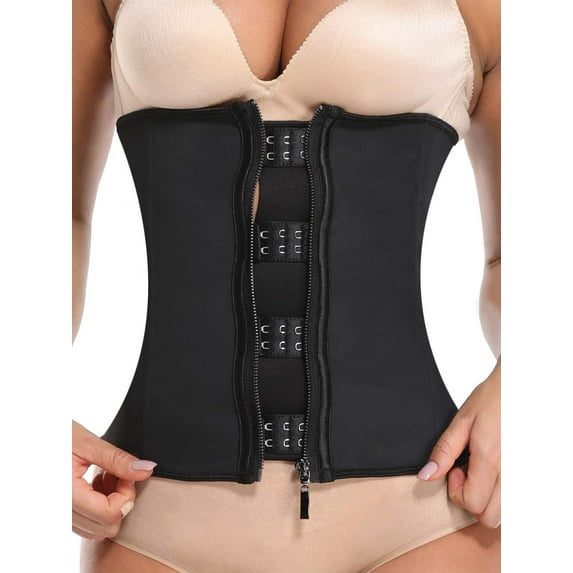 QRIC Latex Waist Trainer Corset Underbust Sport Cincher Womens Workout Body Shaper