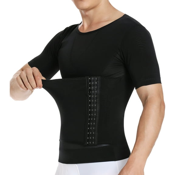 QRIC Men Body Shaper Slimming Vest Tight Tank Top Compression Shirt Tummy Control Underwear Moobs Binder