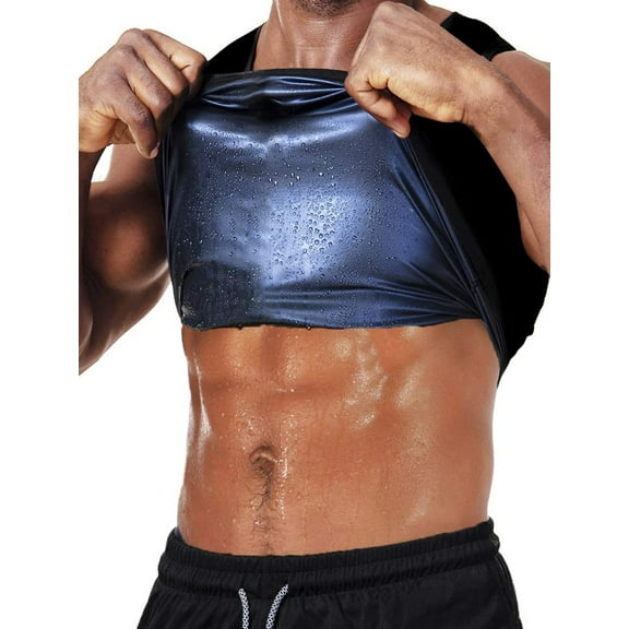 QRIC Men Sweat Sauna Vest Waist Trainer Body Shaper Hot Thermo Polymer Sport Fitness Gym Workout Tank Top