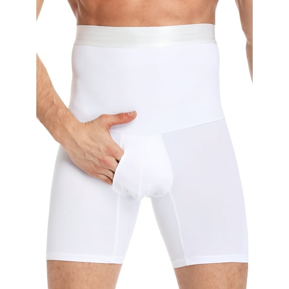 QRIC Men Tummy Control Shorts High Waist Slimming Shapewear Body Shaper Leg Underwear Briefs