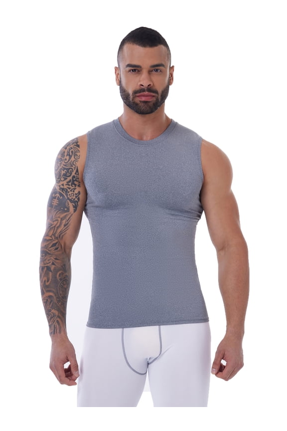 Men's Muscle Sleeveless Workout Tank Tops Athletic Gym Bodybuilding Training Compression Shirt