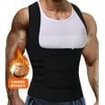 thumbnail image 1 of QRIC Men's Waist Trainer Sauna Vest Body Shaper Sauna Suit Slimming sweat band Shapewear Waist Trimmer (Black Two Belt, S-3XL), 1 of 6