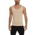 thumbnail image 1 of QRIC Mens Compression Shirts Shapewear Slimming Body Shaper Tank Top Vest Belly Control Undershirt Nude 2XL, 1 of 8