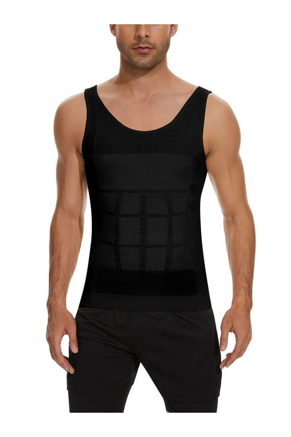 Mens Gynecomastia Compression Shirts Slimming Undershirt Body Shaper Tank Top Vest Abs Waist Trainer