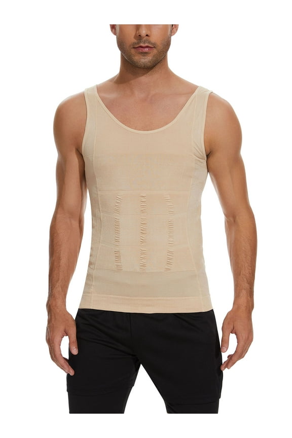 Mens Gynecomastia Compression Shirts Slimming Undershirt Body Shaper Tank Top Vest Abs Waist Trainer