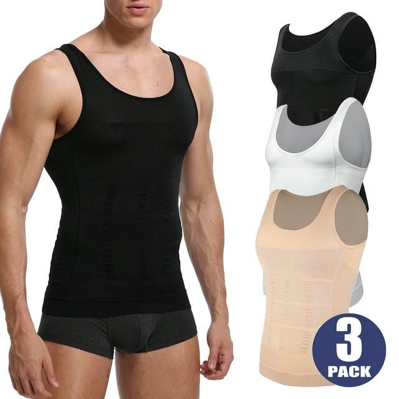 QRIC Mens Slimming Vest Compression Shirts Belly Control Body Shaper