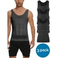 thumbnail image 1 of QRIC Mens Slimming Vest Compression Shirts Belly Control Body Shaper Abs Abdomen Vest Undershirts 3 of Pack, 1 of 8