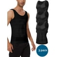 thumbnail image 1 of QRIC Mens Slimming Vest Compression Shirts Belly Control Body Shaper Abs Abdomen Vest Undershirts 3 of Pack, 1 of 8