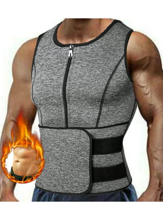 Men's Hot Sweat Sauna Zipper Tank Top Waist Shaper Vest for Weight Loss Hot  Neoprene Slimming Body Shaper Black(with Zip) M price in UAE,  UAE