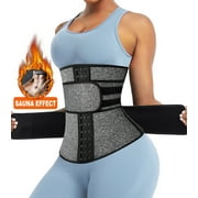 QRIC Neoprene Sauna Workout Waist Trainer for Women Slimming Body Shaper Waist Trimmer Cincher Sweat Belt for Weight Loss (S-3XL)