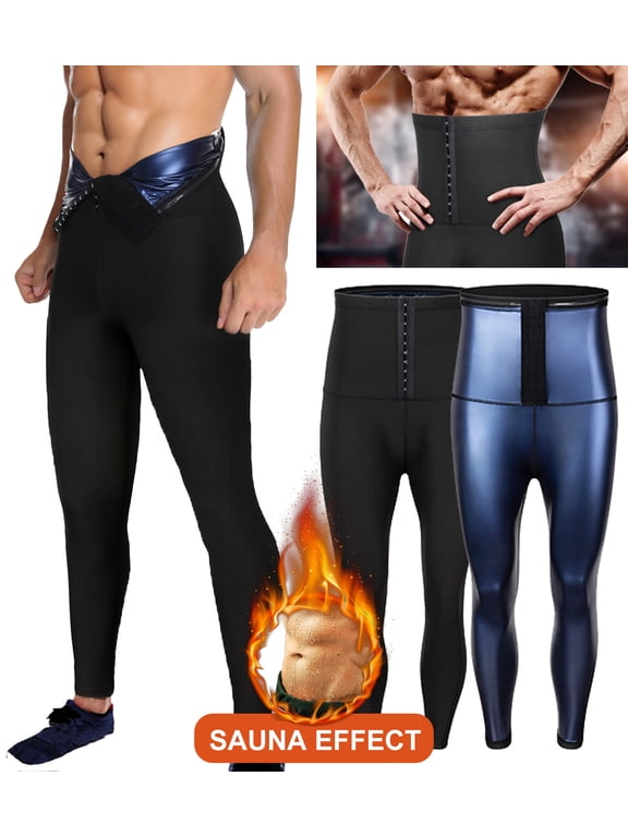 Sauna Sweat Pants for Men Hot Thermo Leggings Sauna Polymer Workout Tights Body Shaper Waist Trainer Corser Leggings