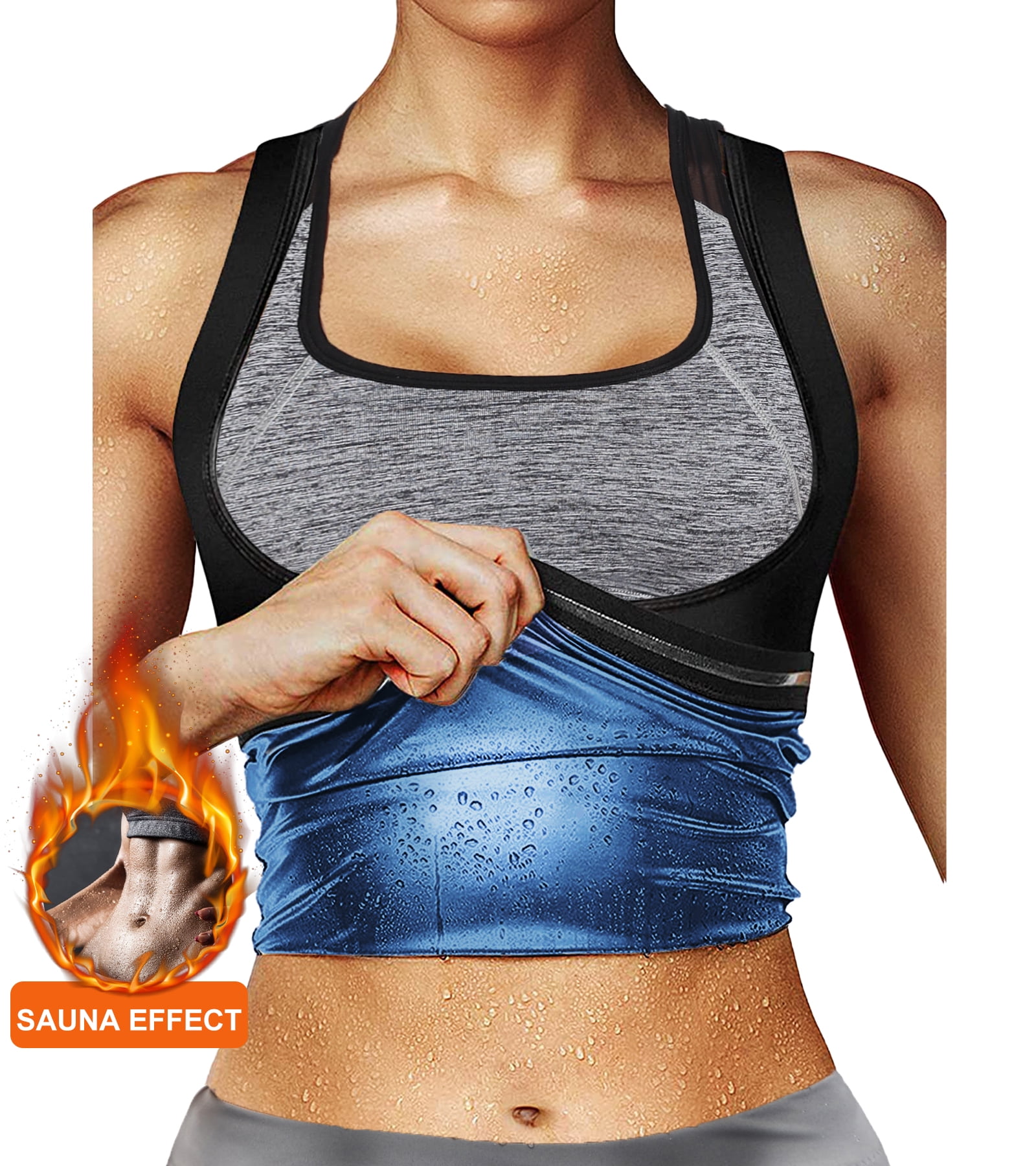 QRIC Sauna Sweat Shapewear Women's Premium Workout Tank Top Slimming  Polymer Body Shaper Vest