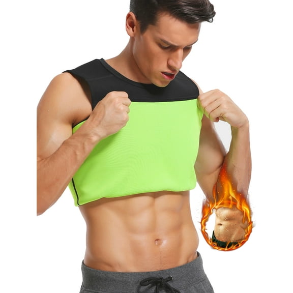 QRIC Sauna Vest for Man Sweat Vest Weight Loss Slimming Body Shaper Tank Top Workout Shirts