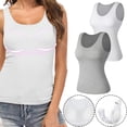 thumbnail image 1 of QRIC Tank Tops with Built in Bras for Women Wider Strap Stretch Camisoles Activewear of 2 Pack, 1 of 7
