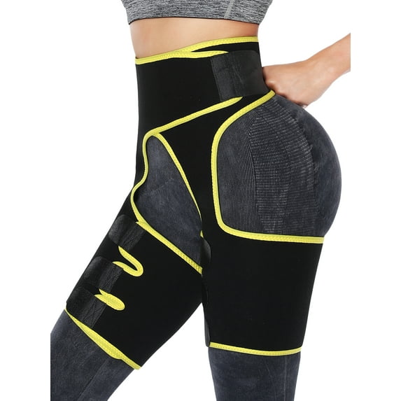 QRIC Waist Trainer for Women, 3 in 1 Neoprene Full Body Shaper Workout Sweat Belt Thigh Trimmer