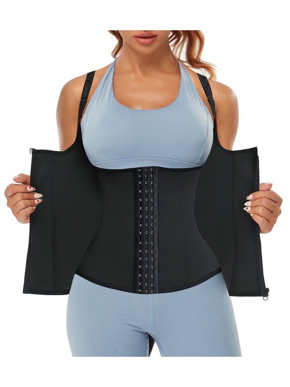 Waist Trainer for Women Corset Vest Body Shaper Cincher Trimmer Tank Top Sport Girdle with Steel Bones (S-3XL)