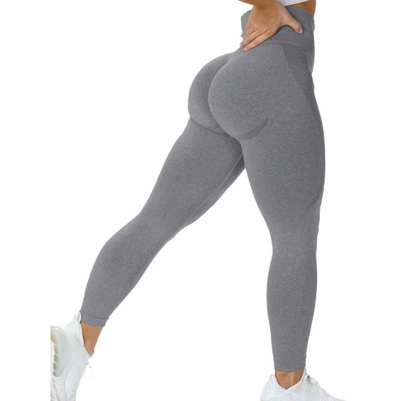 QRIC Women High Waist Seamless Leggings Smile Contour Butt Lift Anti Cellulite Leggings for Workout