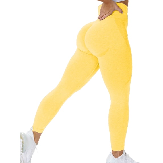 QRIC Women High Waist Seamless Leggings Smile Contour Butt Lift Anti Cellulite Leggings for Workout