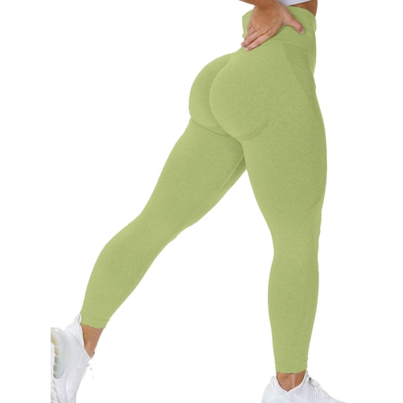 QRIC Women High Waist Seamless Leggings Smile Contour Butt Lift Anti Cellulite Leggings for Workout
