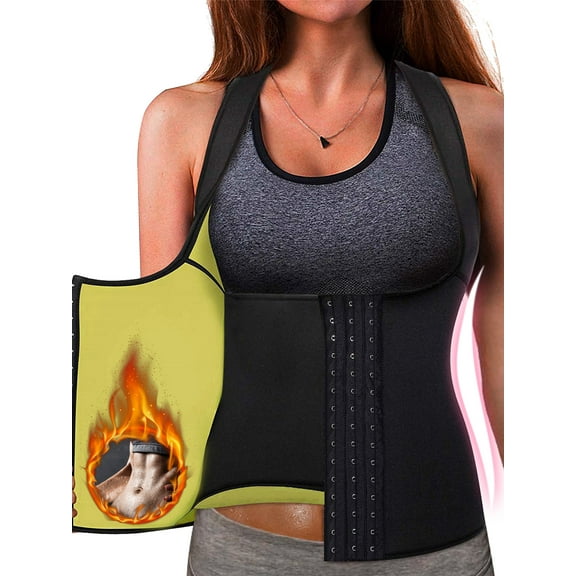 QRIC Women Neoprene Waist Trainer Corset Weight Loss Body Shaper Slimming Sauna Sweat Vest Workout Tank Top for Women