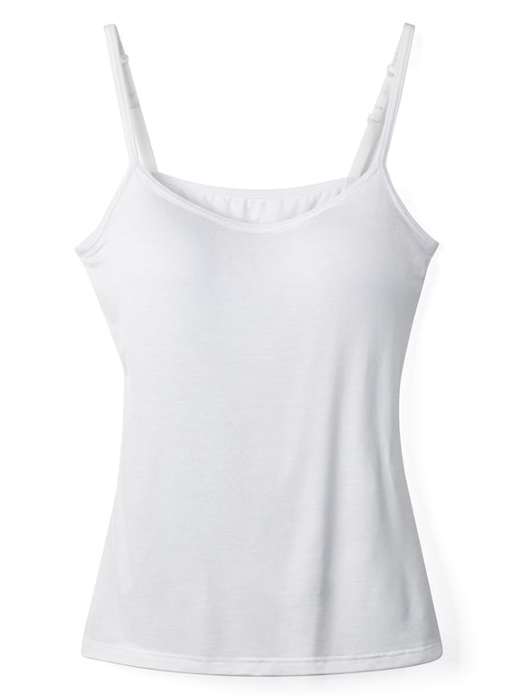 Women Padded Built-in Shelf Bra Camisole Summer Tank Top for Women Adjustable Straps (S-3XL)