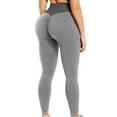 thumbnail image 1 of QRIC Women Ruched Butt High Waist Yoga Leggings Pants Workout Tights Ins Textured Gray XL, 1 of 7