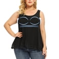 thumbnail image 1 of QRIC Women Swing Lace Flowy Style Clothing Tank Top with Built in Bra Summer Sleeveless Women's Plus Size Blouse Shirt, 2XL, 1 of 6