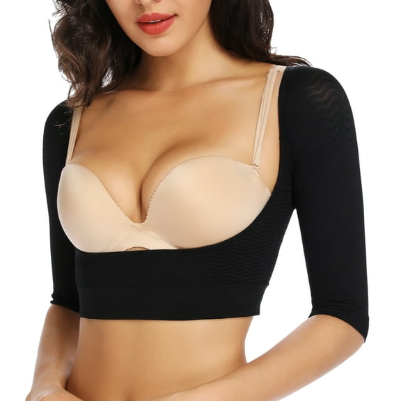 QRIC Women Upper Arm Shapewear Compression Sleeves Elastic Back Shoulder Corrector Supports Bust Lifting Shaper