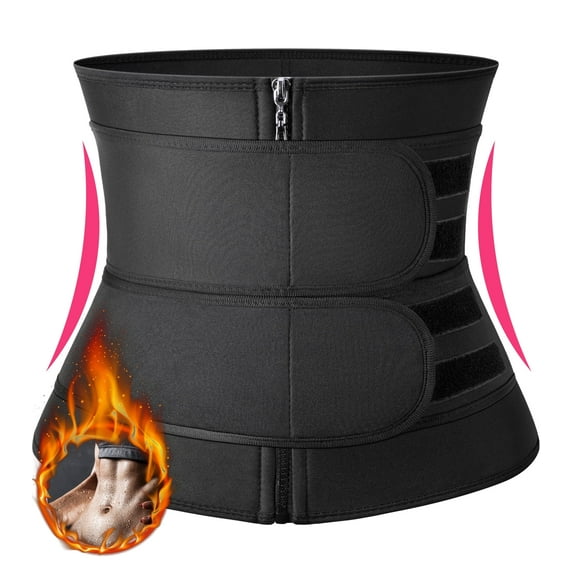 QRIC Women Waist Trainer Weight Loss Corset Shapewear Trimmer Double Waist Belt Waist Cincher Body Shaper, Size S-3XL