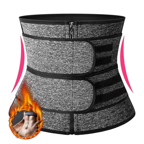 QRIC Women Waist Trainer Weight Loss Corset Shapewear Trimmer Double Waist Belt Waist Cincher Body Shaper, Size S-3XL