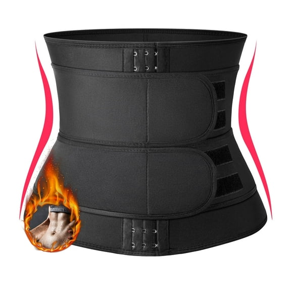 QRIC Women Workout Hot Sweat Waist Trainer Corset Gym, Sports, Workout Fitness Trimmer Belt for Weight Loss Double Firm Control Compression Abs Belt for Women Faja de mujer