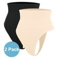thumbnail image 1 of QRIC Women's High Waist Tummy Control Shapewear Cincher Girdle Hip Lifter Seamless Thong Panties Body Shaper Underwear - Black/Beige (S), 1 of 6