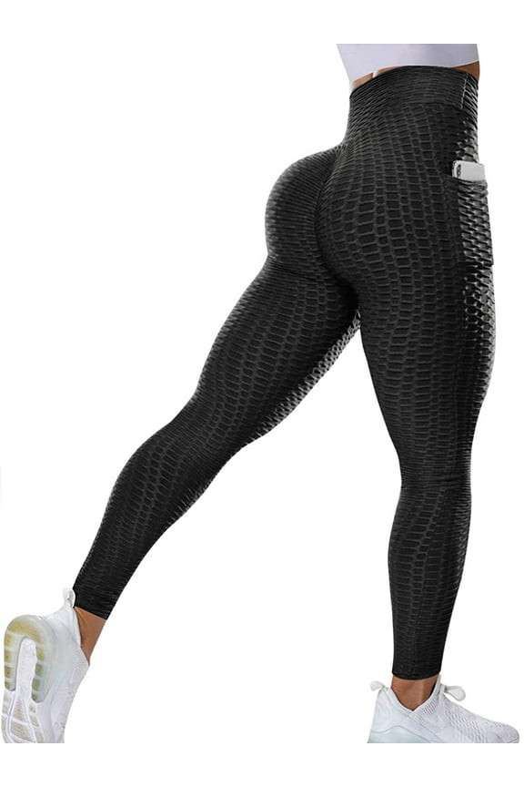 Women's High Waist Yoga Pants With Pockets Tummy Control Slimming Booty Leggings Workout Running Butt Lift Tights