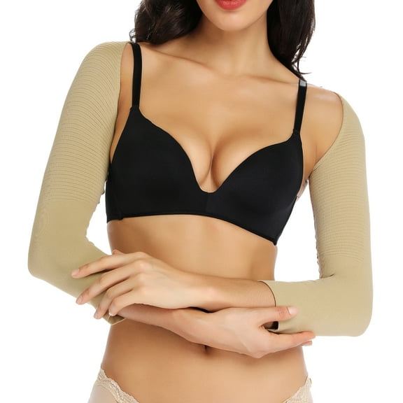 QRIC Womens Long Sleeve Arm Shaper Slimmer Back Shoulder Support Wrap Change Posture Humpback Shaperwear