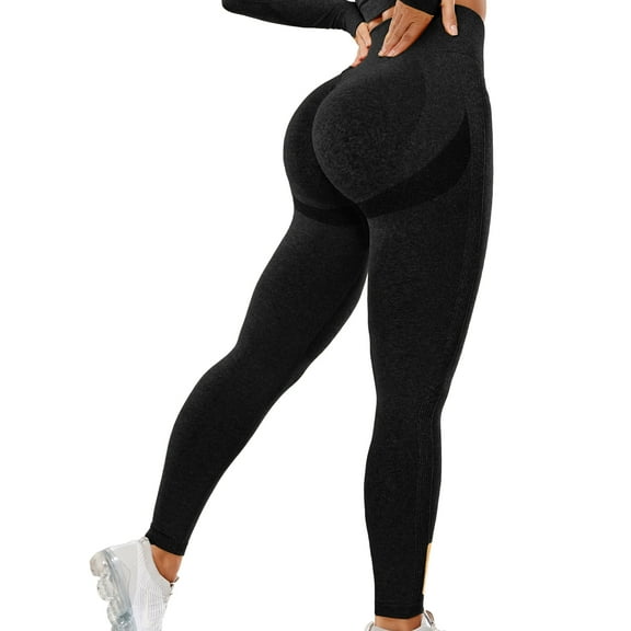 QRIC Womens Seamless Butt Lift Leggings High Waisted Yoga Pants Ribbed Workout Slimming Tights