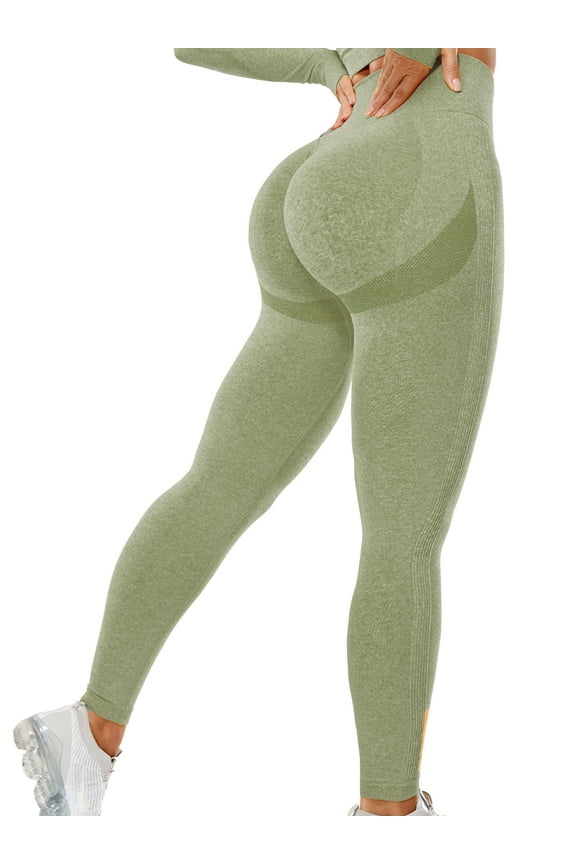 Womens Seamless Butt Lift Leggings High Waisted Yoga Pants Ribbed Workout Slimming Tights