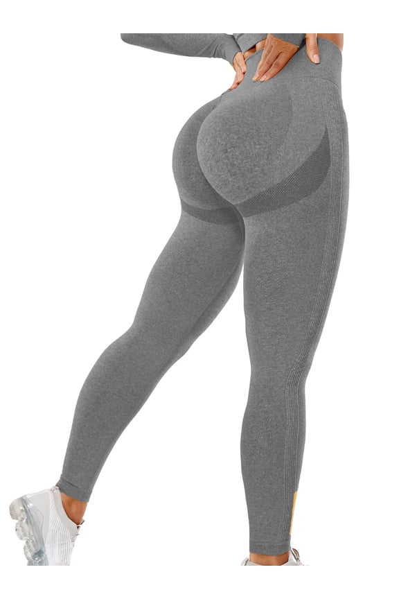 Womens Seamless Butt Lift Leggings High Waisted Yoga Pants Ribbed Workout Slimming Tights