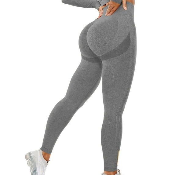 QRIC Womens Seamless Butt Lift Leggings High Waisted Yoga Pants Ribbed Workout Slimming Tights