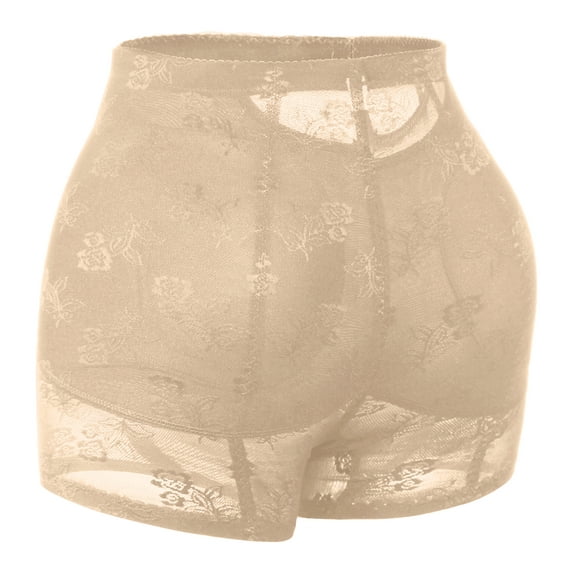 QRIC Womens Seamless Butt Lifter Padded Lace Panties Enhancer Underwear