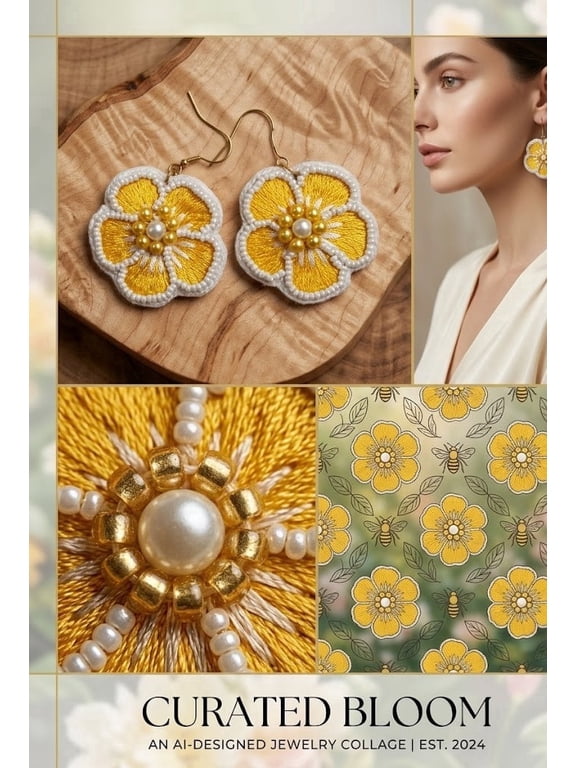 QRIXLOOM Yellow Handcrafted Earrings Lightweight Ethnic Boho Style Jewelry for Women