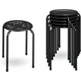 thumbnail image 1 of QRKD 17.5" Classroom Stools Set of 6, Steel Stools for School Elementary, Kids Stools w/Daisy Design, Stackable Stools for Classroom, Home, Office, Outdoors, Garden (Black), 1 of 9