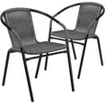 thumbnail image 1 of QRKD 2 Pack Gray Rattan Indoor-Outdoor Restaurant Stack Chair with Curved Back, 1 of 10