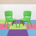 thumbnail image 1 of QRKD 2 Pack Green Plastic Stackable School Chair with 10.5" H Seat, Preschool Chair, 1 of 16