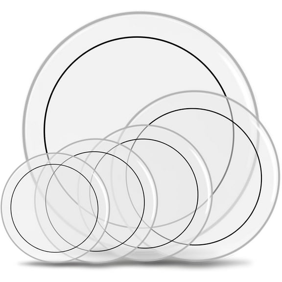 QRKD 5 Pieces Drum Heads, 12" 13" 14" 16" 22" PET Drum Head Kit, Standard Drumhead Pack Fit for Rock & Metal - Clear